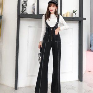 Women Spring High Waist Zipper Full
